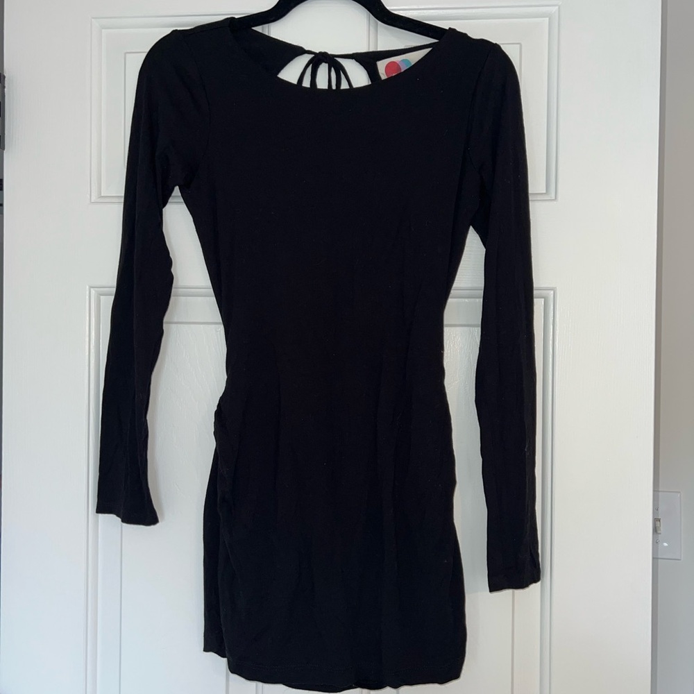 Free People Beach Black Backless Mini Dress with Shorts
